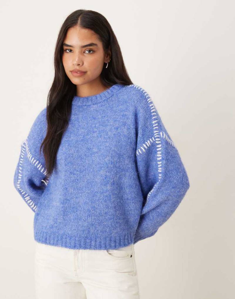 JDY - Strickpullover in Blau mit Ziernaht von JDY