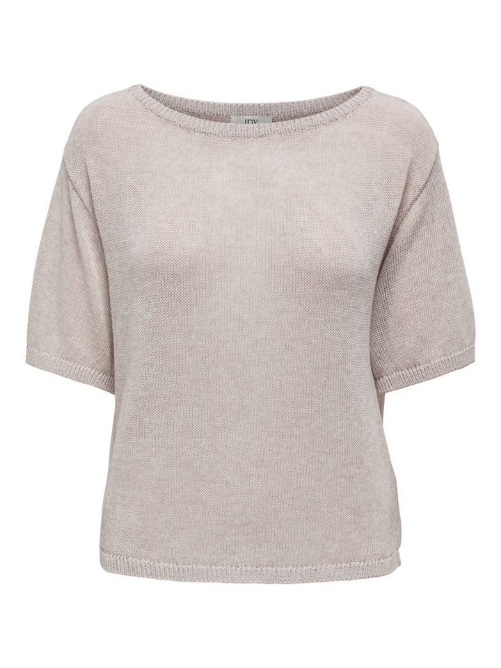 pieces Strickpullover - lässiges Kurzarmshirt im Stricklook in Unifarbe von pieces