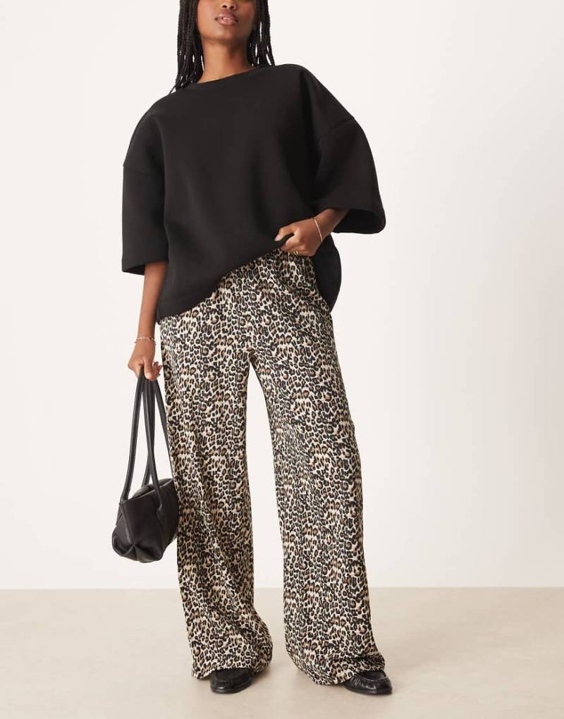 JDY - Strukturierte Hose mit Leopardenmuster und weitem Bein-Neutral von JDY