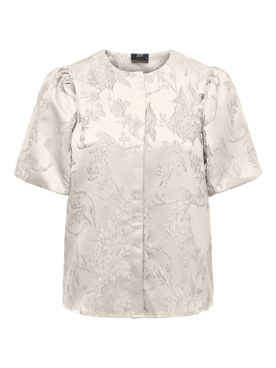 JDY - Top - JDYELINA S/S JAQUARD beige/weiß - Gr. - XS von JDY