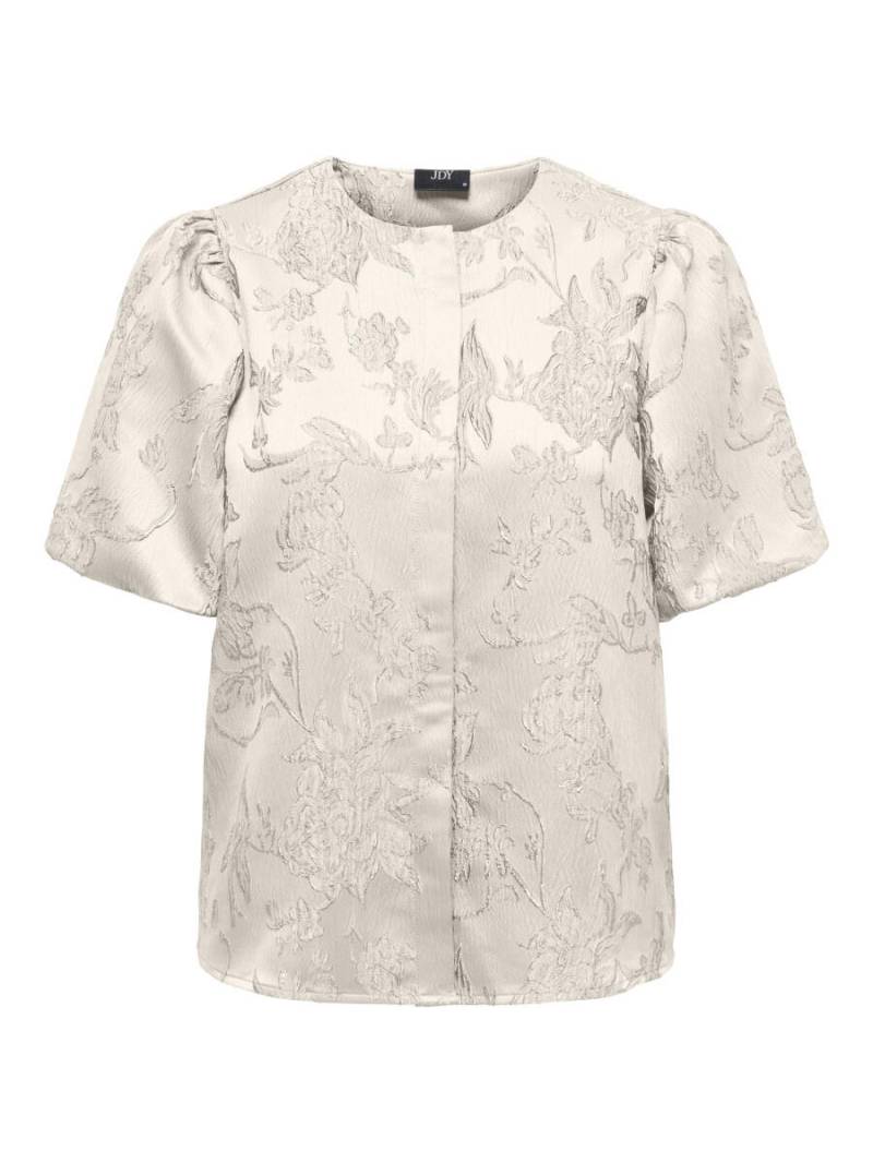 JDY - Top - JDYELINA S/S JAQUARD beige/weiß - Gr. - XS von JDY