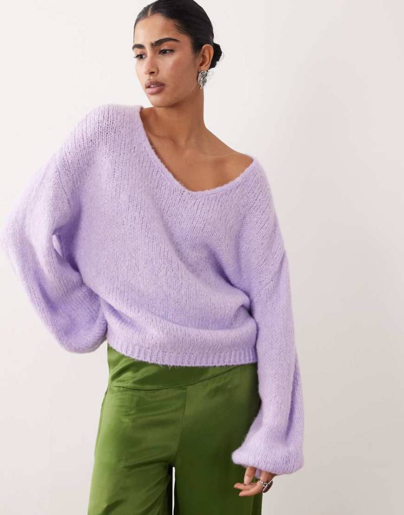 JDY - Wendbarer Strickpullover in Flieder-Lila von JDY