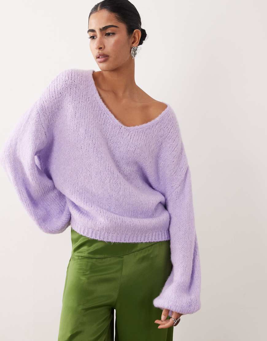 JDY - Wendbarer Strickpullover in Flieder-Lila von JDY