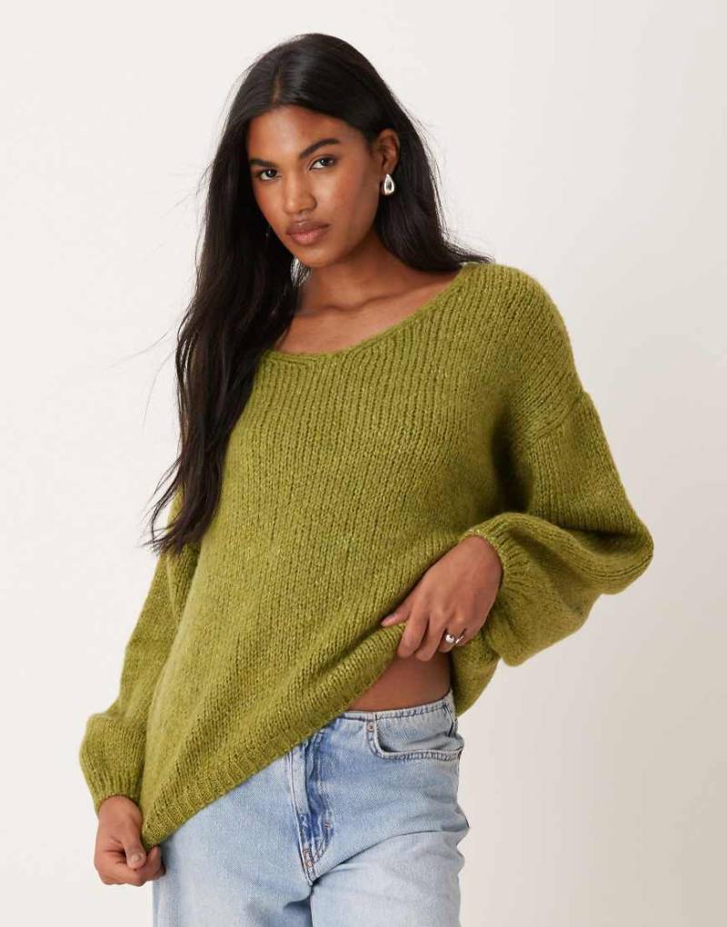 JDY - Wendbarer Strickpullover in Grün von JDY