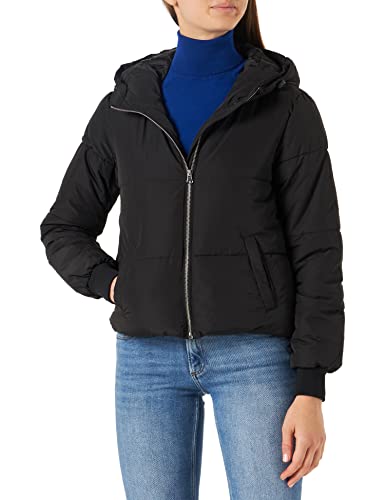 JDY Women's JDYNEWERICA Short Hood Jacket OTW NOOS Jacke, Black/Detail:Silver Zipper, XL von JdY