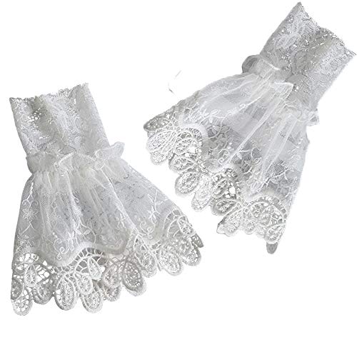 JDYaoYing Damen-Handgelenkmanschetten mit floralem Muster, Spitze, abnehmbare falsche Ärmel für Frauen und Mädchen, One size, Polyester, Tuch von JDYaoYing