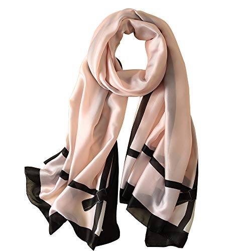 JDYaoYing Damen Luxuriöser langer Seidenschal Hautfreundlicher Seidenschal Weicher eleganter Schal für Frühling Herbst Sommer von JDYaoYing