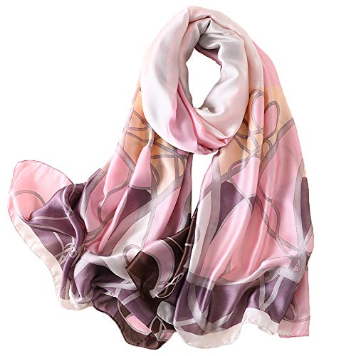 JDYaoYing Damen Luxuriöser langer Seidenschal Hautfreundlicher Seidenschal Weicher eleganter Schal für Frühling Herbst Sommer von JDYaoYing