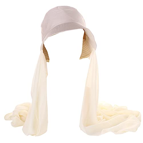 JDYaoYing Instant Hijab Damen muslimischer Hijab Bucket Hat mit Chiffon langer Schal Wickelschal Kopftuch, beige von JDYaoYing