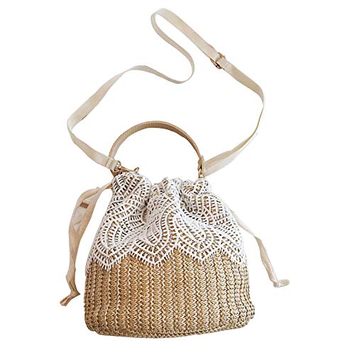 JDYaoYing Straw Crossbody Handtaschen Umhängetasche Damen Top Handle Handtasche Summer Beach Purse von JDYaoYing