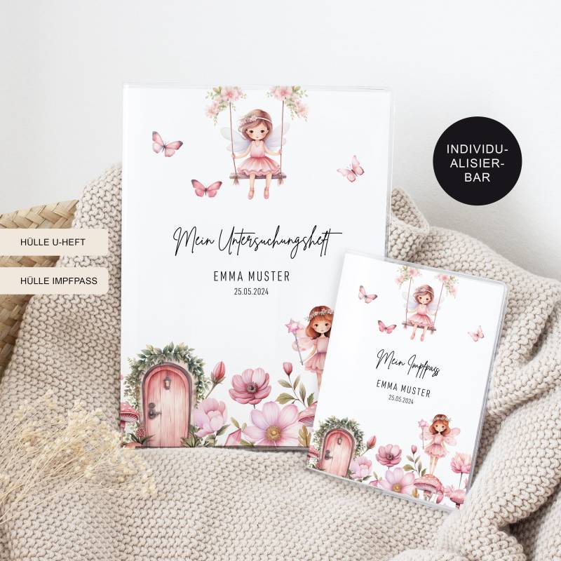U-Heft Hülle/Impfpass Personalisiert Fee - Geschenk Geburt Baby Mädchen Und Neugeborenes Geschenkidee Schutzhülle Untersuchungsheft von JDesignerie