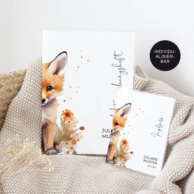 U-Heft Hülle/Impfpass Personalisiert "Fuchs" - Geschenk Geburt Mädchen/Junge Und Neugeborenes Geschenkidee Schutzhülle Untersuchungsheft von JDesignerie