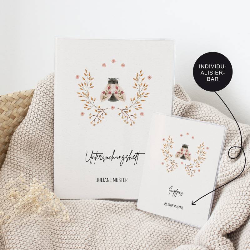 Untersuchungsheft Hülle "Schmetterling" Personalisiert Mit Namen Impfpass Im Set Für Babys Und Kinder Als Geschenk Zur Geburt An Die Mutter von JDesignerie