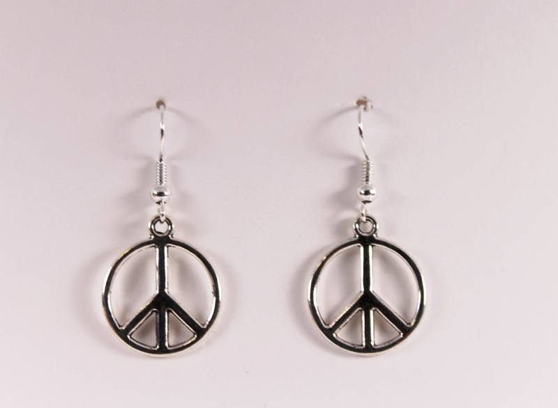 Peace Zeichen Ohrringe, Silber Baumeln Geschenk Für Sie, Ohrringe Peace Zeichen Ohrringe, Silber Baumeln Geschenk Für Sie, Ohrringe von JDesignsShoppe