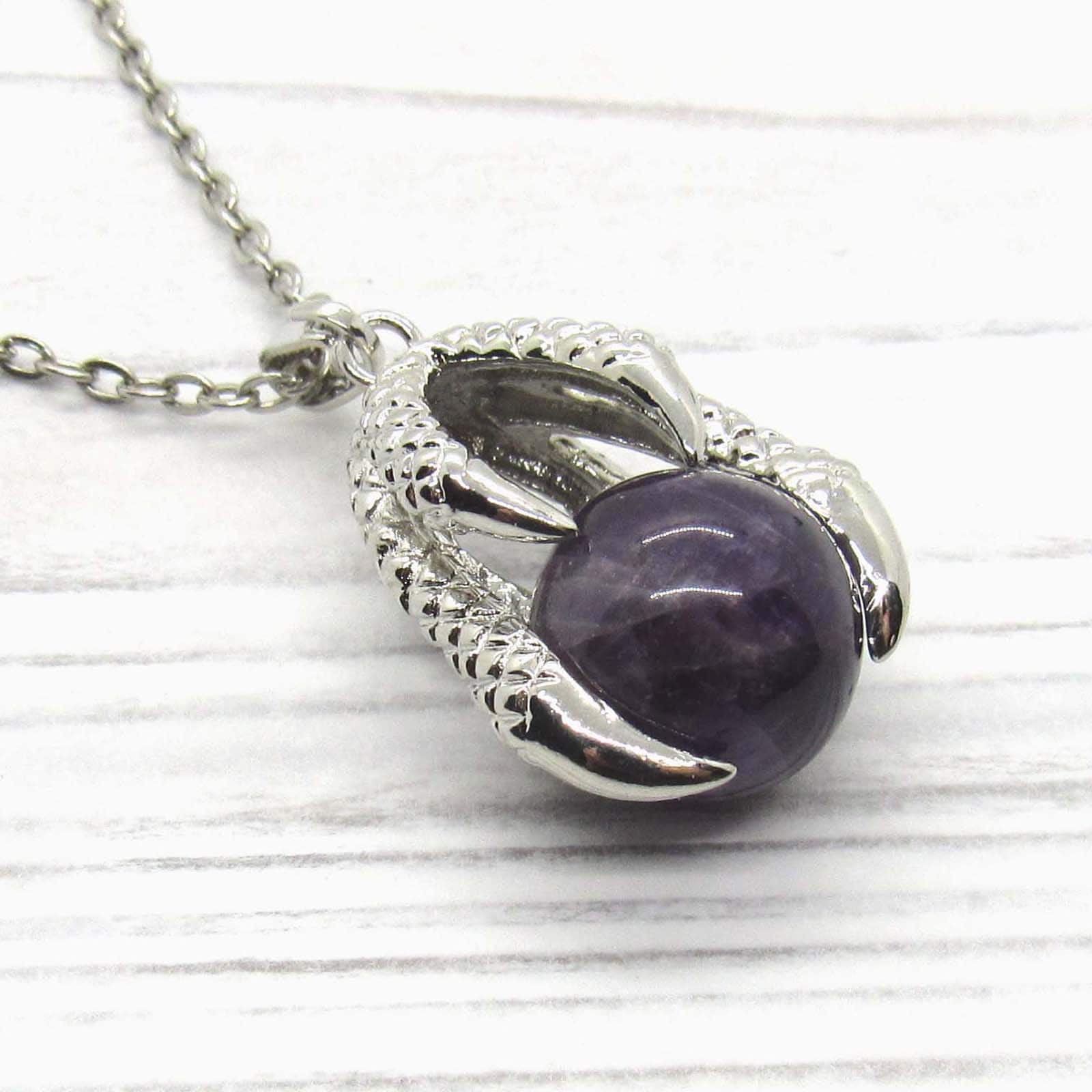 Adlerkralle Anhänger Mit Amethyst Edelstein, Antik Silber Ton, Herren Halskette, Damen Edelstein Anhänger, Stammes Schmuck Adlerkralle Anhänger Mit Amethyst Edelstein, Antik Silber Ton, Herren Halskette, Damen Edelstein Anhänger, Stammes Schmuck von JDsFashionJewelry