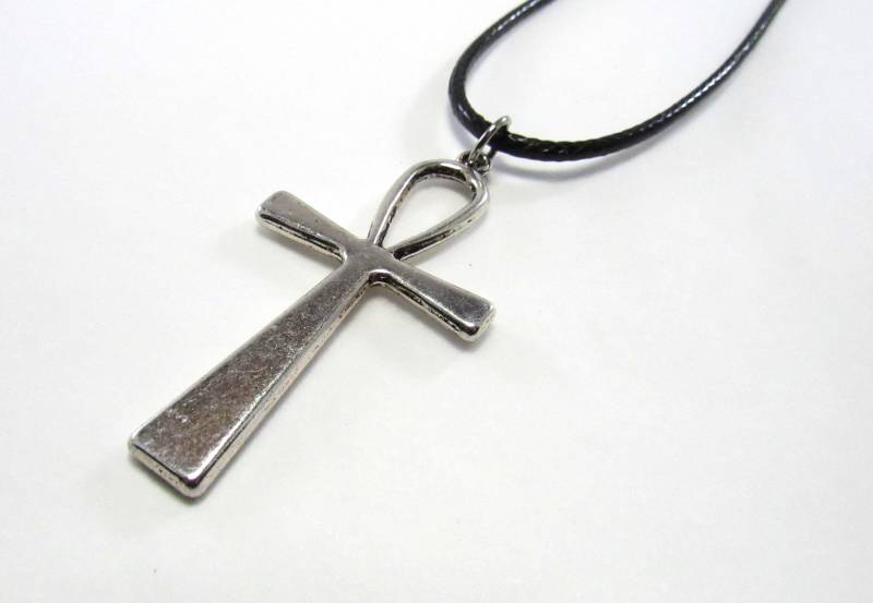 Ankh Anhänger, Antik Silber Ton, Herren Halskette, Damen Halskette Mit Schnur, Spirituelle Anhänger von JDsFashionJewelry