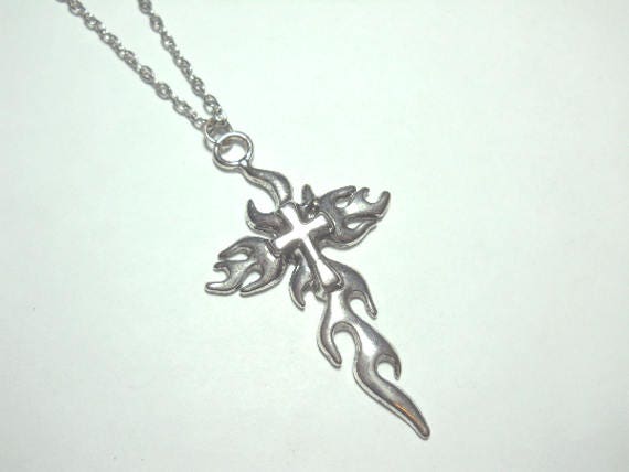 Antik Silber Kreuz Anhänger, Ton, Herren Halskette, Damen Ton Kette, Lederband Antik Silber Kreuz Anhänger, Ton, Herren Halskette, Damen Ton Kette, Lederband von JDsFashionJewelry