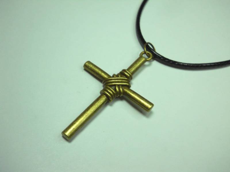Antike Bronze Knoten Kreuz Herren Halskette, Damen Spiritueller Schmuck, Charm Schmuck von JDsFashionJewelry