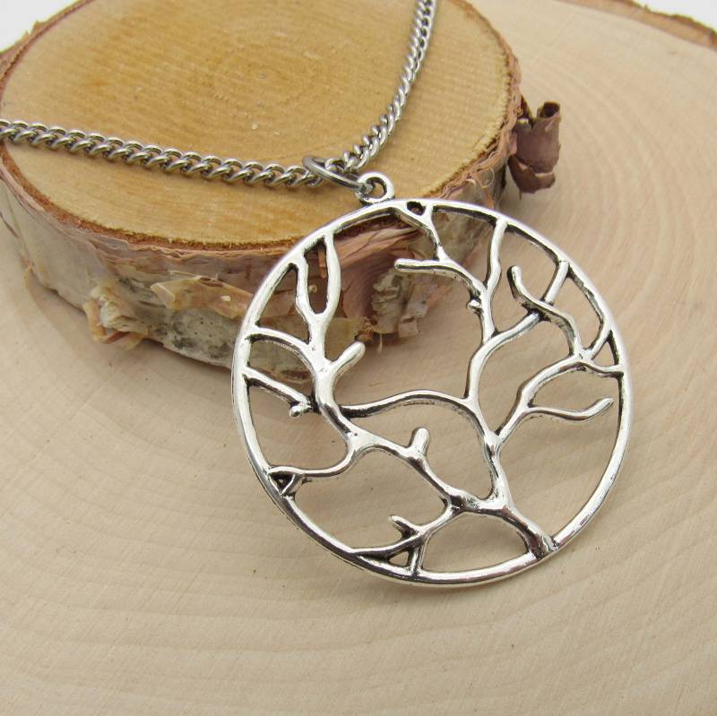 Antike Silber Baum Charme Anhänger Halskette, Anhänger, Natur Geist Geschenk Für Frauen, Frauen Herren Halskette von JDsFashionJewelry