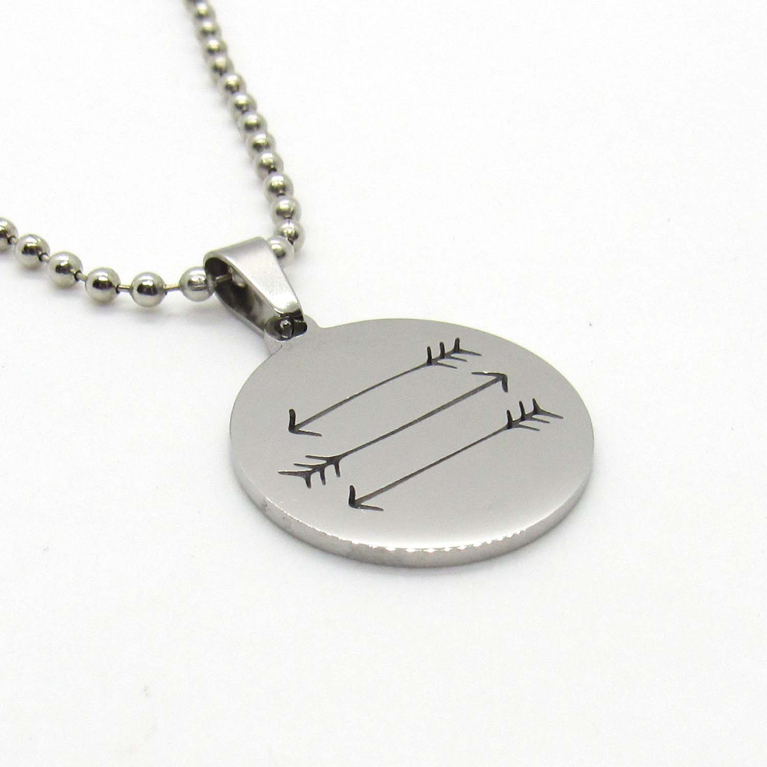 Edelstahl Flach Rund 3 Pfeile Tag Anhänger Halskette, Natur Anhänger, Halskette Für Männer, Schmuck Frauen Edelstahl Flach Rund 3 Pfeile Tag Anhänger Halskette, Natur Anhänger, Halskette Für Männer, Schmuck Frauen von JDsFashionJewelry