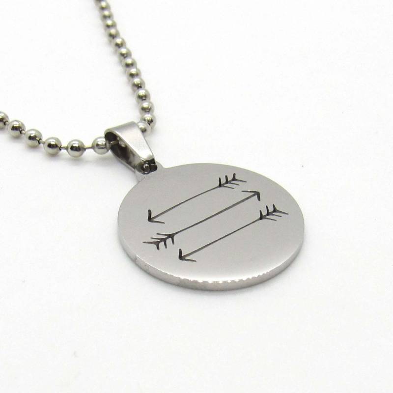 Edelstahl Flach Rund 3 Pfeile Tag Anhänger Halskette, Natur Anhänger, Halskette Für Männer, Schmuck Frauen von JDsFashionJewelry