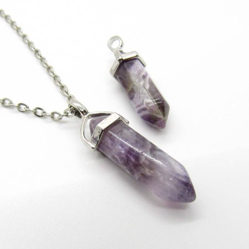 Facettierte Bunte Amethyst Edelstein Anhänger, Quarz Kristall Herren Halskette, Chakra Heilung Kristall, Damen Halskette von JDsFashionJewelry