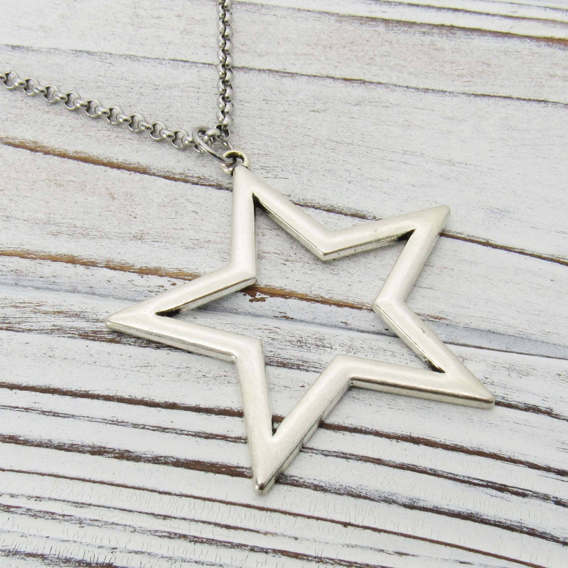 Große Antik Silber Stern Anhänger Halskette, Celestial Charm Herren Schmuck, Geschenk Für Männer, Frauen Halskette Große Antik Silber Stern Anhänger Halskette, Celestial Charm Herren Schmuck, Geschenk Für Männer, Frauen Halskette von JDsFashionJewelry
