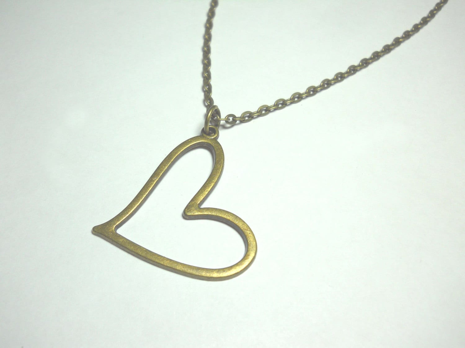 Großes Herz Anhänger Halskette, Offenes Anhänger, Frauen Schmuck, Liebe Charm Halskette von JDsFashionJewelry