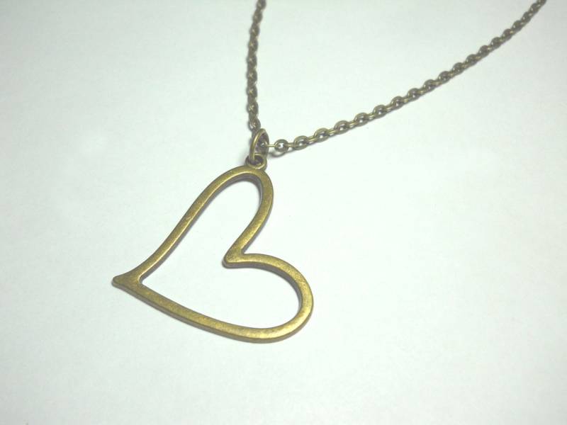 Großes Herz Anhänger Halskette, Offenes Anhänger, Frauen Schmuck, Liebe Charm Halskette von JDsFashionJewelry