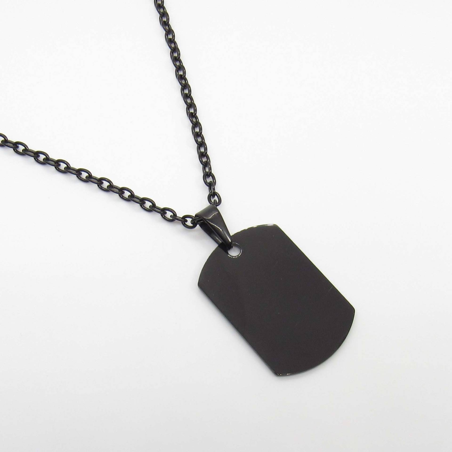 Gunmetal Edelstahl Dog Tag Anhänger, Hypo Allergen Schmuck, Herren Halskette, Militär Frau Halskette von JDsFashionJewelry