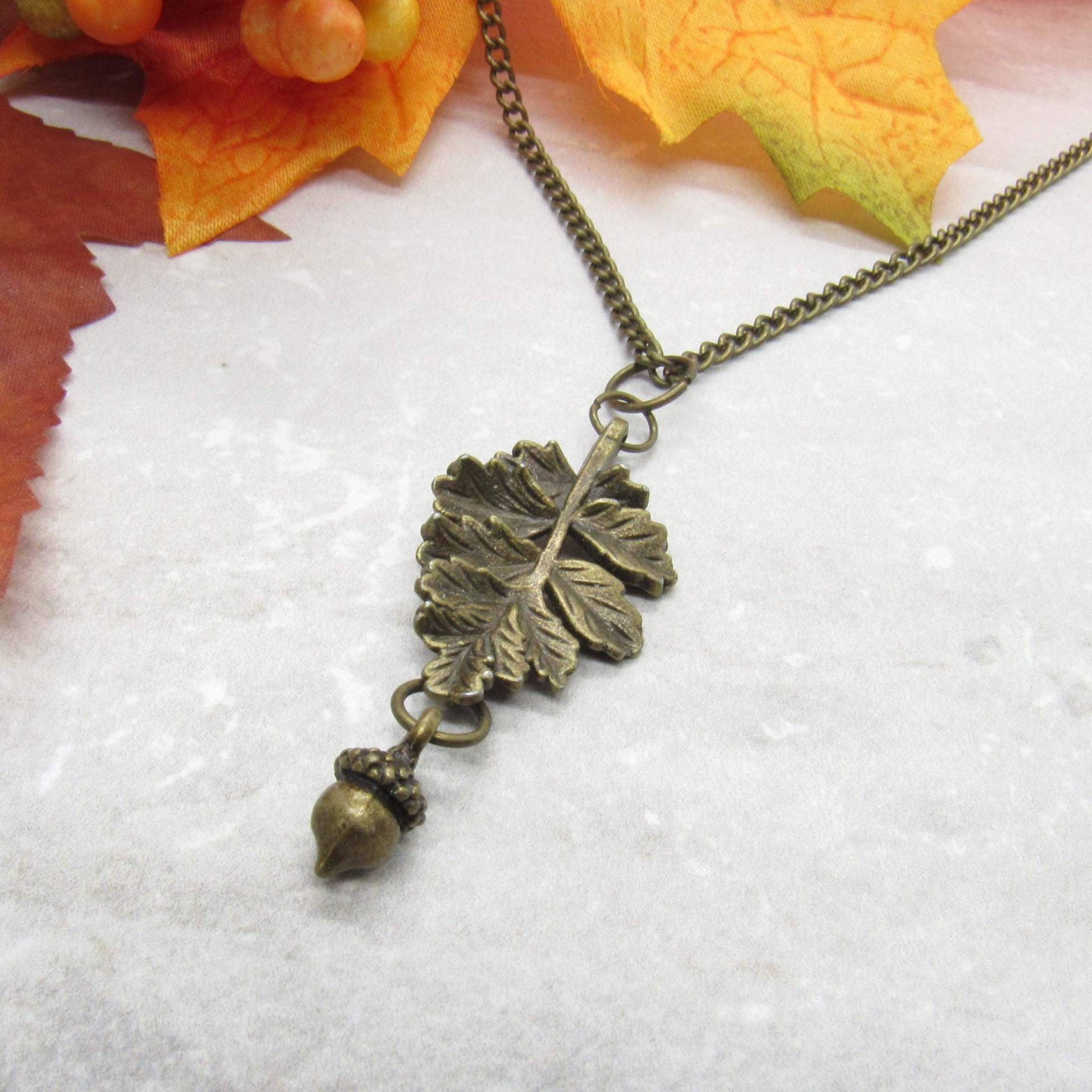 Herbst Blatt Eichel Anhänger, Halskette, Herren Damen Natur Schmuck, Halskette Herbst Blatt Eichel Anhänger, Halskette, Herren Damen Natur Schmuck, Halskette von JDsFashionJewelry