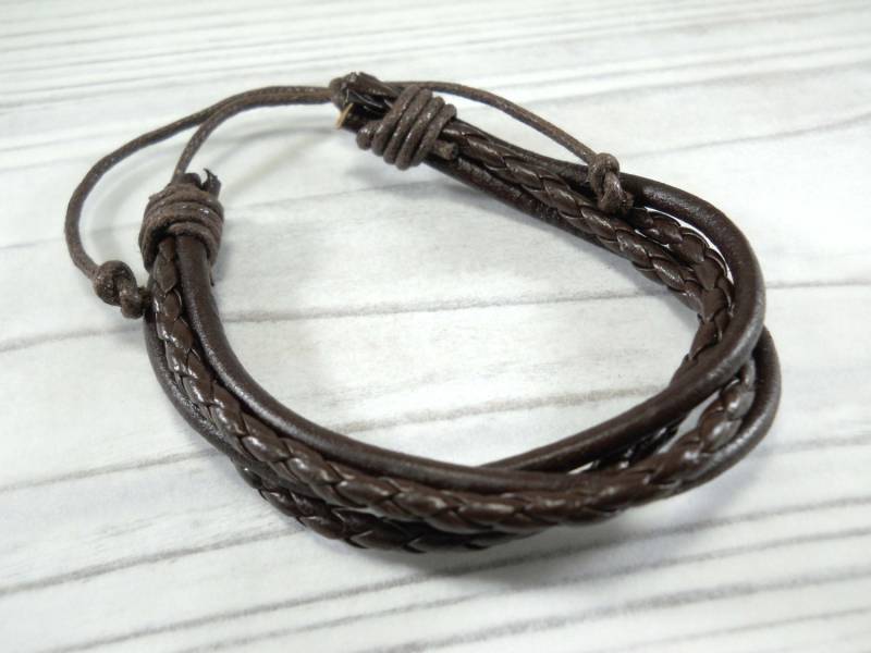 Kaffeebraunes Rindslederarmband, Verstellbares Armband, Herrenarmband, Damenarmband, Geschenk Für Männer, Frauen von JDsFashionJewelry