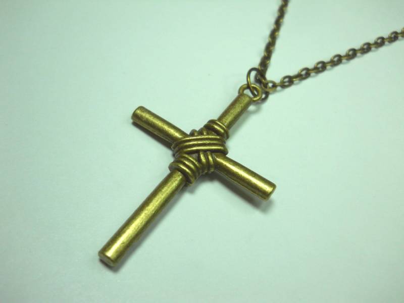 Knoten Kreuz Anhänger, Antik Gold Ton Oder Bronze Ton, Herren Halskette, Damen Halskette von JDsFashionJewelry