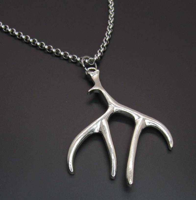 Maultier-Hirsch-Geweih-Anhänger-Halskette, Hirsch-Geweih, Maultier-Hirsch-Geweih-Halskette, Tier-Charme, Stammes-Charme, Männer-Halskette von JDsFashionJewelry