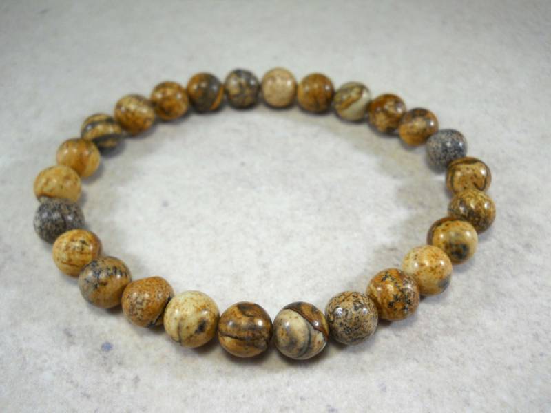 Natürlicher Jaspis Edelstein 8mm Perlenarmband, Geschliffenes Glanzfinish, Herrenarmband, Herrenschmuck, Geschenk Für Männer, Frauen Armband von JDsFashionJewelry