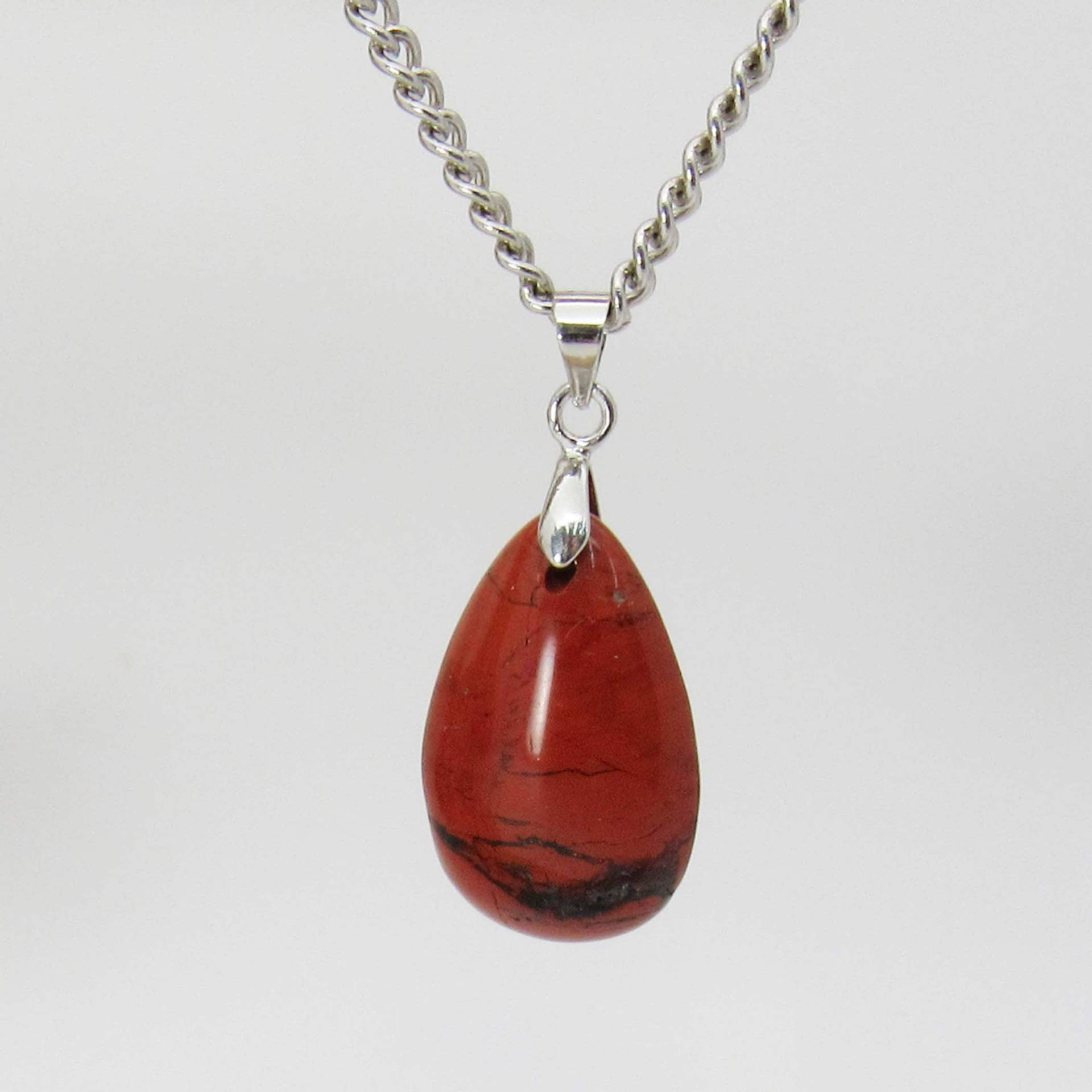 Natürliche Rote Jaspis Edelstein Tropfen Anhänger Halskette, Herren Chakra Edelstein, Geist Damen Geschenk Für Männer von JDsFashionJewelry