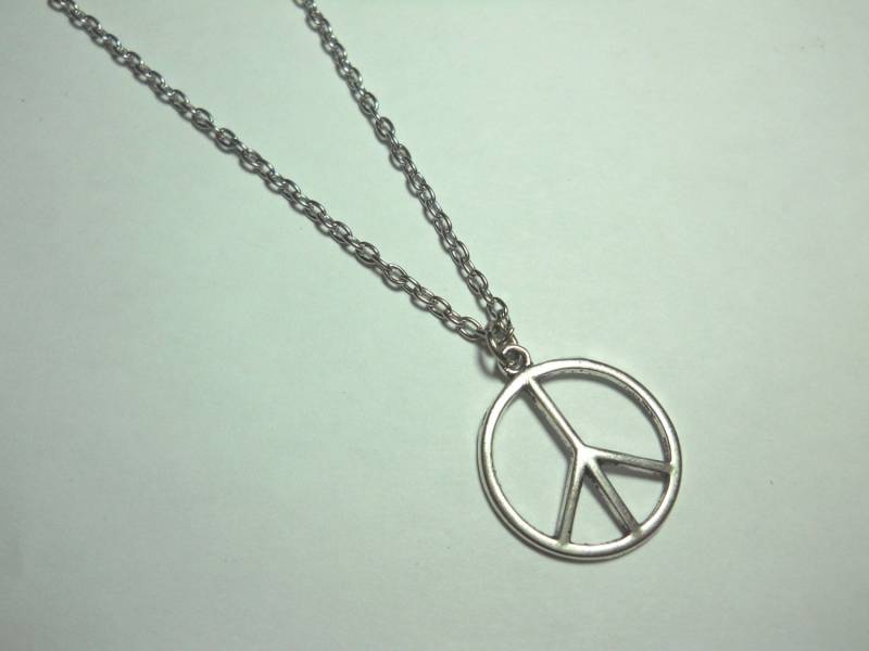 Peace Anhänger Halskette, Zeichen Hippie Symbol, Zeichen, Schmuck, Männer Frauen Halskette von JDsFashionJewelry