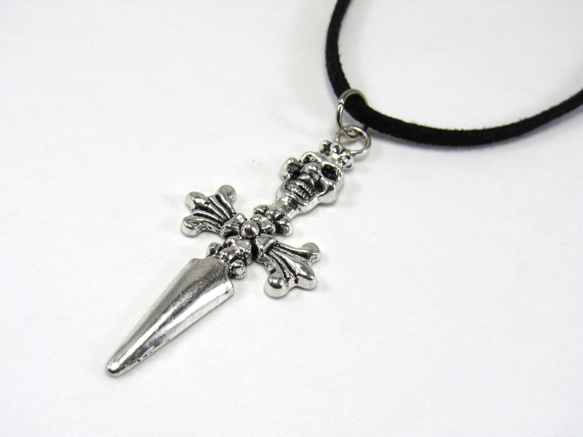 Schädel Kreuz Anhänger Halskette, Antike Silber Ton, Urban Street Fashion, Herren Damen Halskette Schädel Kreuz Anhänger Halskette, Antike Silber Ton, Urban Street Fashion, Herren Damen Halskette von JDsFashionJewelry
