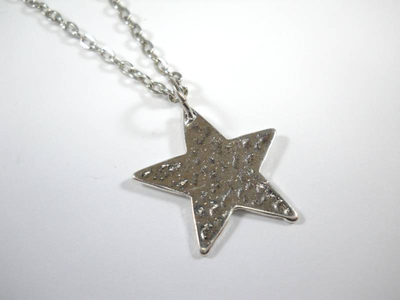 Strukturierte Stern Anhänger Halskette, Celestial Charm Schmuck, Geschenk Für Männer, Männer Frauen Halskette von JDsFashionJewelry