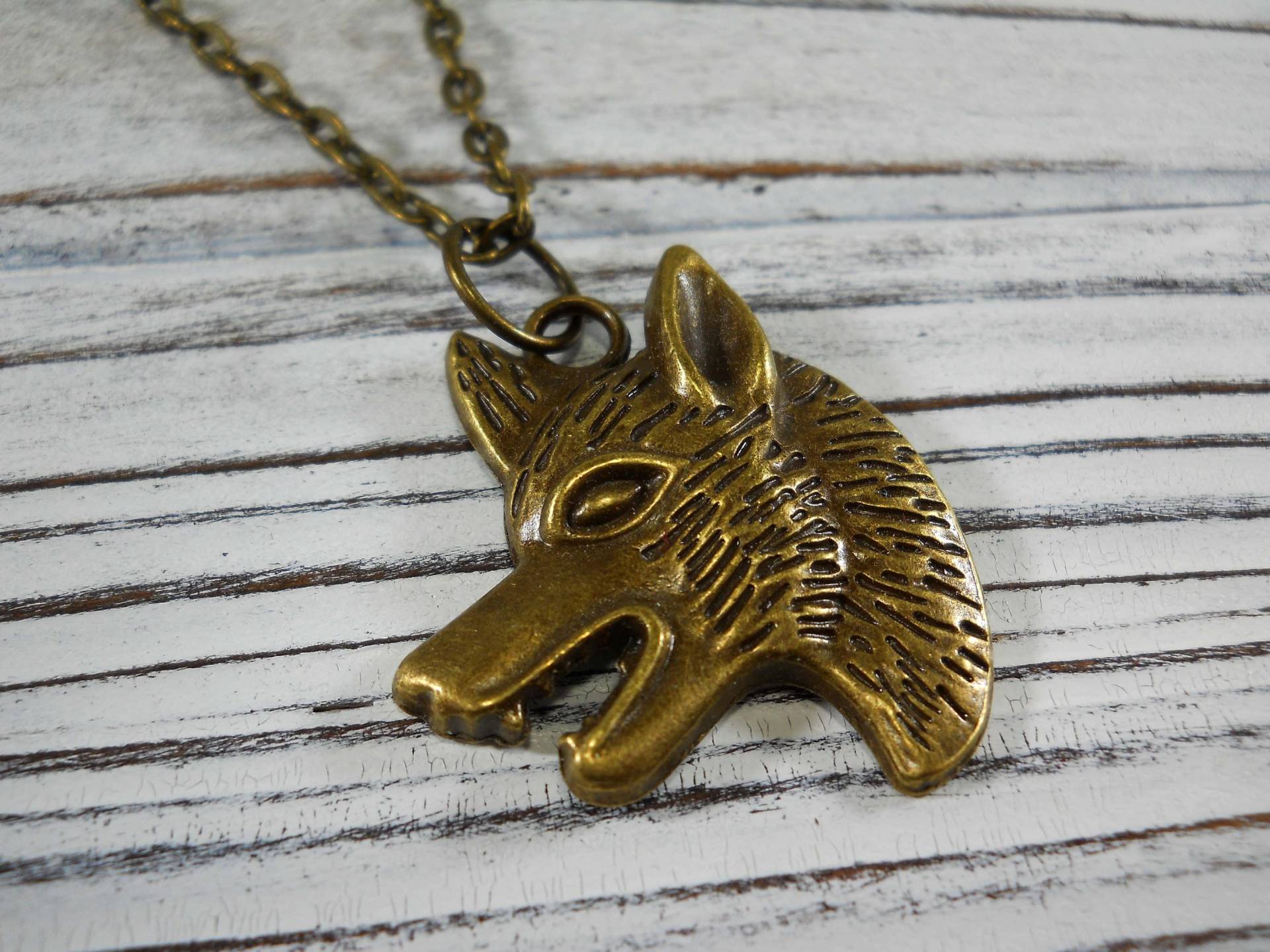 Wolf Kopf Anhänger Halskette, Antike Bronze Anhänger, Schmuck, Tier Herren Frau Halskette Wolf Kopf Anhänger Halskette, Antike Bronze Anhänger, Schmuck, Tier Herren Frau Halskette von JDsFashionJewelry