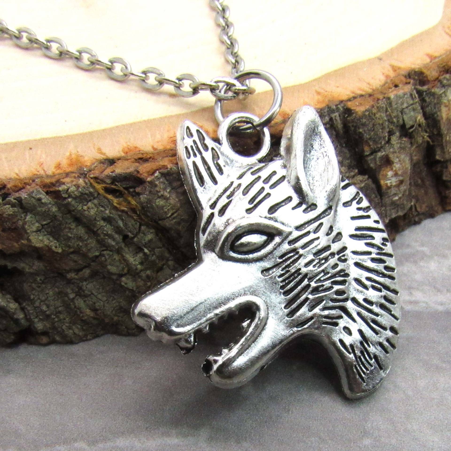 Wolf Kopf Anhänger Halskette, Tier Schmuck, Herren Stammes Damen Schmuck Wolf Kopf Anhänger Halskette, Tier Schmuck, Herren Stammes Damen Schmuck von JDsFashionJewelry