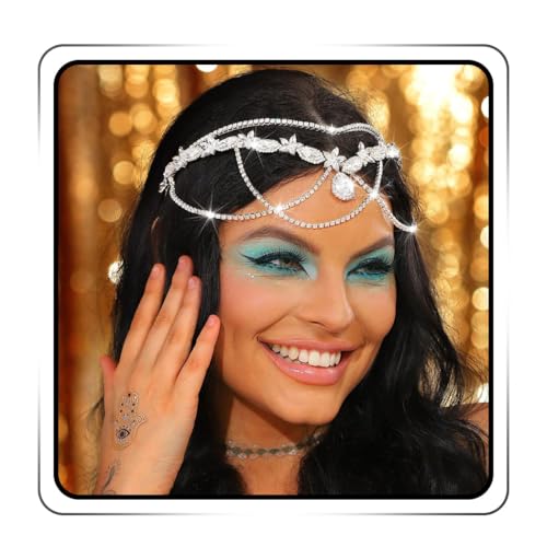 JEAIRTS Braut-Haarreif mit Strasssteinen, silberfarbener Kristall, Prinzessinnen-Haarschmuck, Accessoire für Damen von JEAIRTS