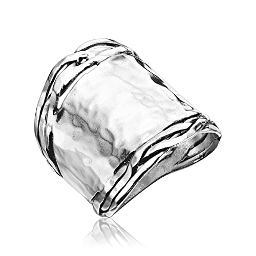 JEAN RACHEL JEWELRY Ring aus 925er Sterlingsilber im Vintage-Antik-Look, hypoallergen, nickel- und bleifrei, handwerklich gefertigte Designer-Kollektion, hergestellt in Israel von JEAN RACHEL JEWELRY