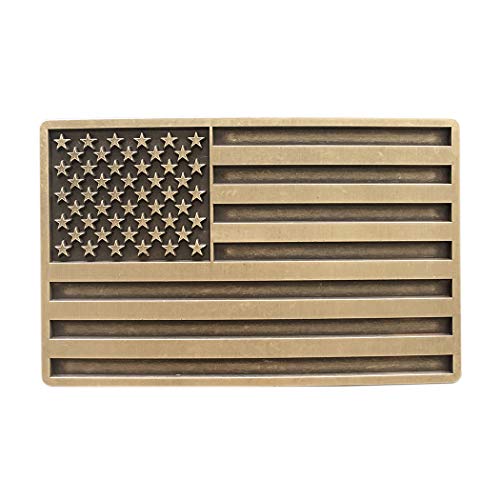 Gürtelschnalle für Herren mit USA-Flagge, Vintage-Stil, bronzefarben von JEAN'S FRIEND