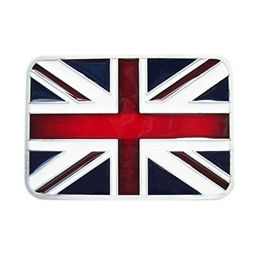 JEAN'S FRIEND Gürtelschnalle im Vintage-Stil, Emaille, Union Jack-Flagge, UK-Flagge, silberfarben antik-optik, Large von JEAN'S FRIEND