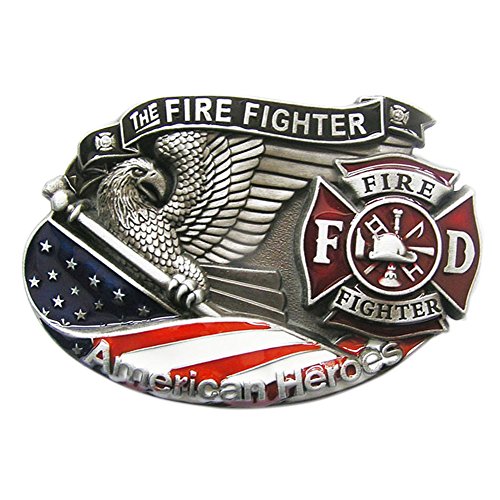 JEAN'S FRIEND New Vintage American Hero Firefighter Fire Enamel Belt Buckle Gürtelschnallen US Stock von JEAN'S FRIEND