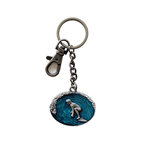 Jean's Friend New Vintage Surfer Surfing Surfboard Metal Charm Pendant Anhänger Key Ring Schlüsselanhänger Key Chains von Jean's Friend