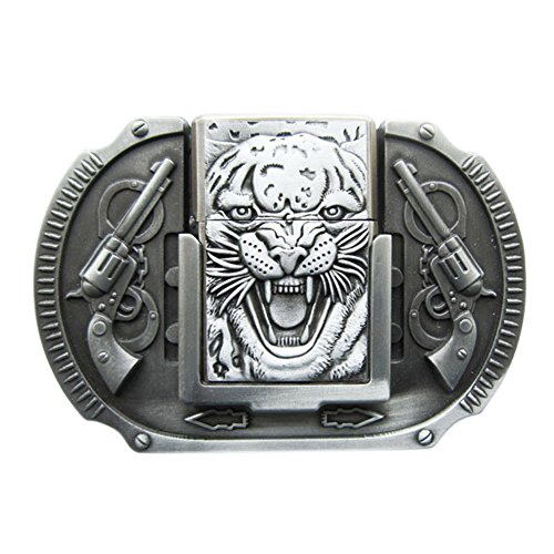JEAN'S FRIEND New Vintage Tiger Guns Lighter Belt Buckle Gürtelschnallen US Stock von JEAN'S FRIEND