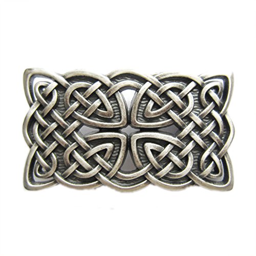Jean's Friend Vintage Silver Plated Rectangle Celtic Braided Cross Knot Belt Buckle Gürtelschnallen von Jean's Friend