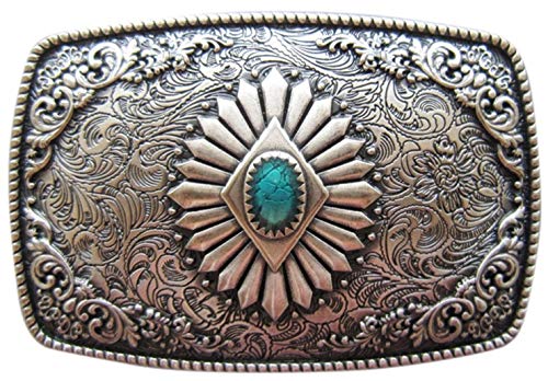 Jean's Friend Vintage Silver Plated Southwest Belt Buckle Gürtelschnallen US Stock von JEAN'S FRIEND